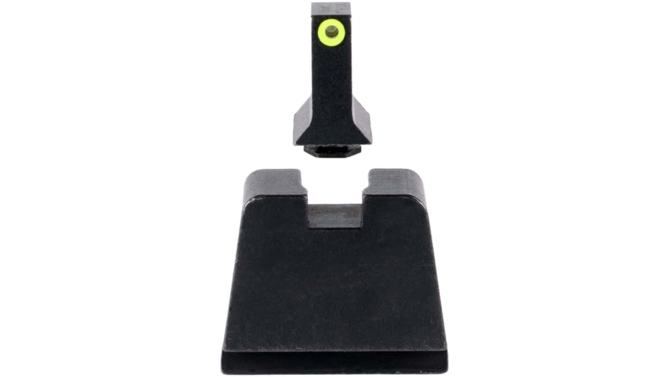 Trijicon Suppressor/Optic Height Sight Set, Yellow Front/Metal Rear &amp; Green Front Lamp, Glock  42, 43, 43x, 43e, 48, Black, 601147