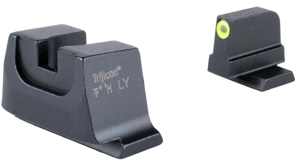Trijicon Suppressor/Optic Height Sight Set with Yellow Front/Metal Rear &amp; Green Front Lamp - for M&amp;P C.O.R.E, M&amp;P M2.0 Optics Ready, Black, 601152