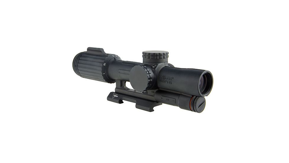 Trijicon VCOG 1-6x24 Variable Powered Rifle Scope w/Horseshoe Dot/Crosshair .223/77 Grain Ballistic Reticle w/QR Mount 1600010