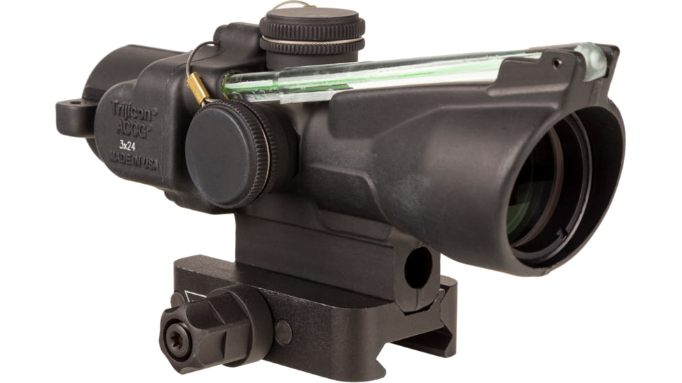 Trijicon XB Compact Dual Illuminated ACOG Crossbow Scope, 3x24 mm, 300-340 Fps, Green, Chevron Reticle, Matte Black, 400391