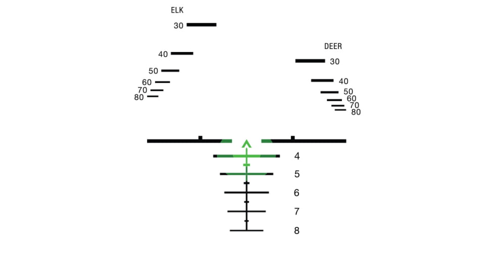 Trijicon XB Compact Dual Illuminated ACOG Crossbow Scope, 3x24 mm, 340-400 Fps, Green, Chevron Reticle, Matte Black, 400392