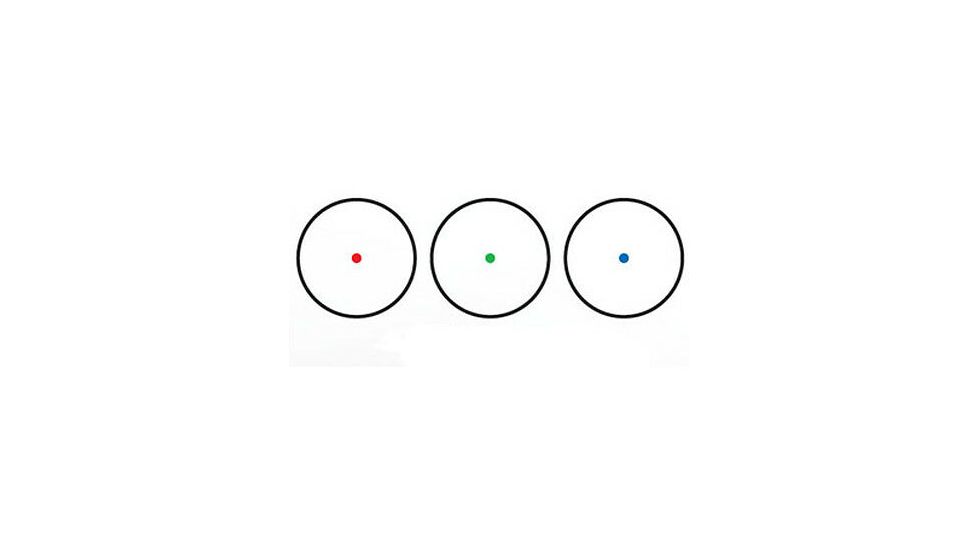 Trinity Force 1x30 Tri Illuminated Red/Green/Blue Dot Sight,Black w/Cantilever Mount DHCIR35B