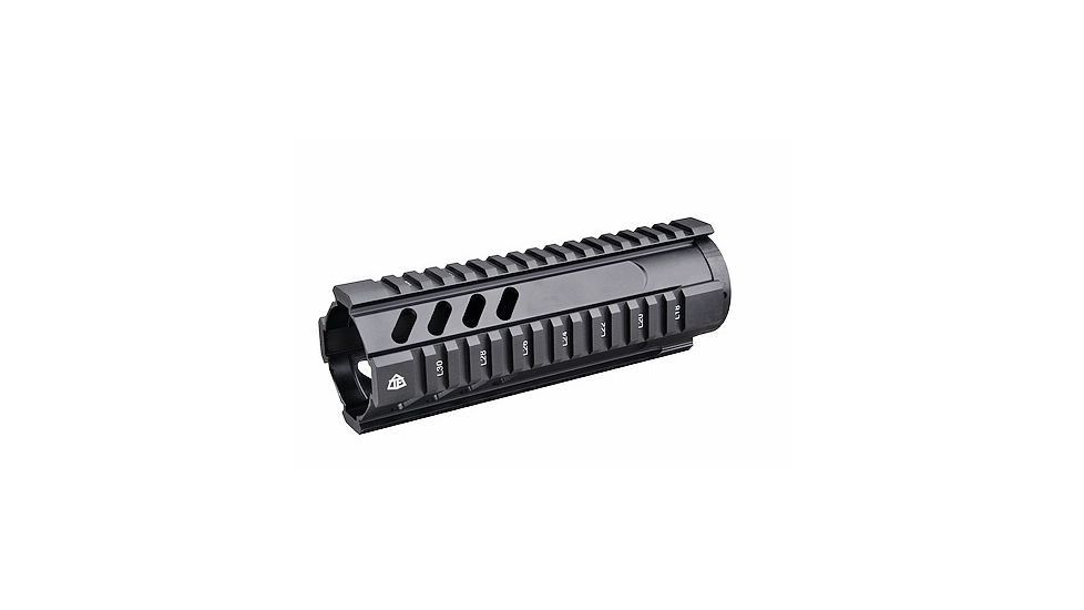 Trinity Force M4/AR15 Carbine-Lenth 7in. Free Float Quad Rail, Black, Slanted Vents YGM406BX