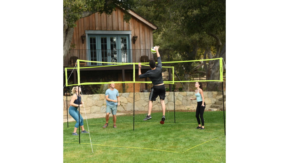 Triumph 4 Square Volleyball Badminton Set Combo, Lime Green, 35-7490-3