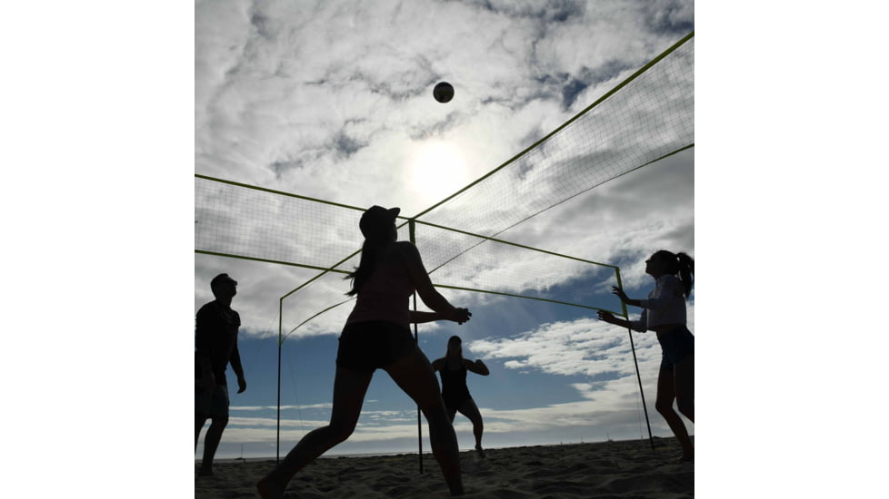 Triumph 4 Square Volleyball Badminton Set Combo, Lime Green, 35-7490-3