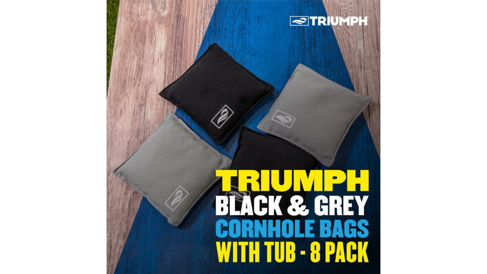 Triumph Bean Bags, Black &amp; Grey, 16oz 6x6, Tub, 8 Pack, Black / Grey, 12-0060-3