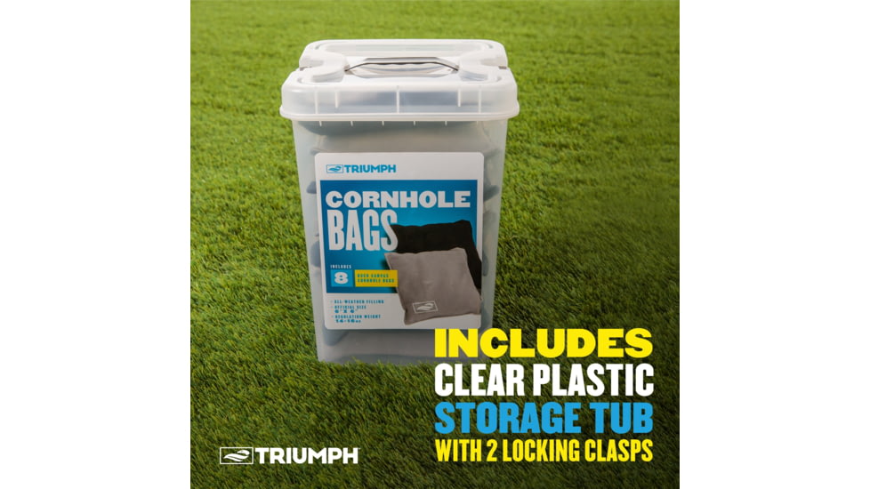 Triumph Bean Bags, Black &amp; Grey, 16oz 6x6, Tub, 8 Pack, Black / Grey, 12-0060-3