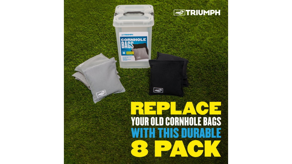 Triumph Bean Bags, Black &amp; Grey, 16oz 6x6, Tub, 8 Pack, Black / Grey, 12-0060-3
