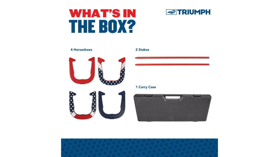 Triumph Patriotic Forged Horseshoe Set, Red / White / Blue, 35-7075-3