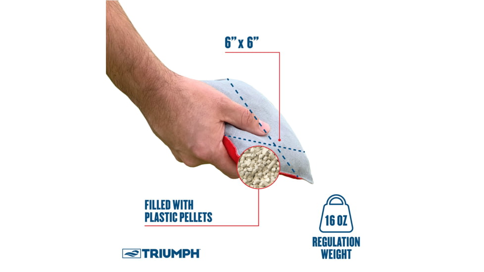 Triumph Slick n Stick Bean Bags, 16oz 6x6, Tub, 8 pack, Red / Blue, 12-0010-3