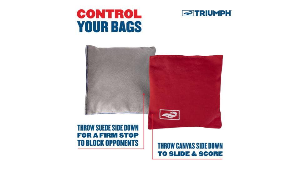 Triumph Slick n Stick Bean Bags, 16oz 6x6, Tub, 8 pack, Red / Blue, 12-0010-3
