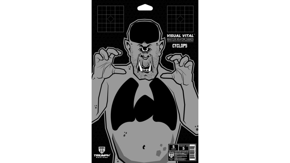 Triumph Systems 3-in-1 Reactive Cyclops Splatter Target 40 Reactive Adhesive Pasties/ Target, 12x16, 0900-00-003