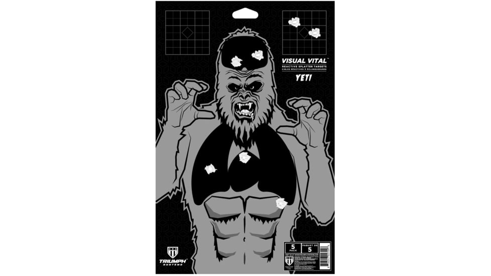 Triumph Systems 3-in-1 Reactive Yeti Splatter Target 40 Reactive Adhesive Pasties/ Target, 14.5 x 9.5, 0900-00-051