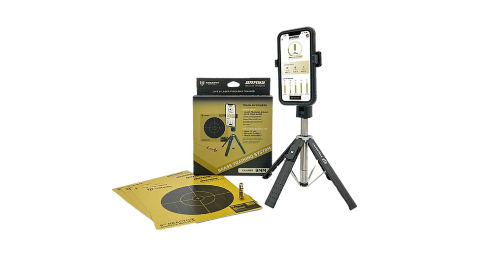 Triumph Systems Brass Training System 9mm Laser/Targets/Phone Stand, TSBBBSSS