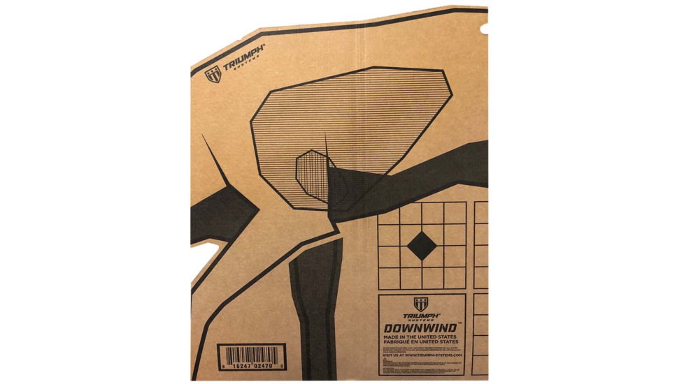 Triumph Systems Downwind Deer Cardboard Target, Black/Brown, 40 x 17.50in, 0200-20-000