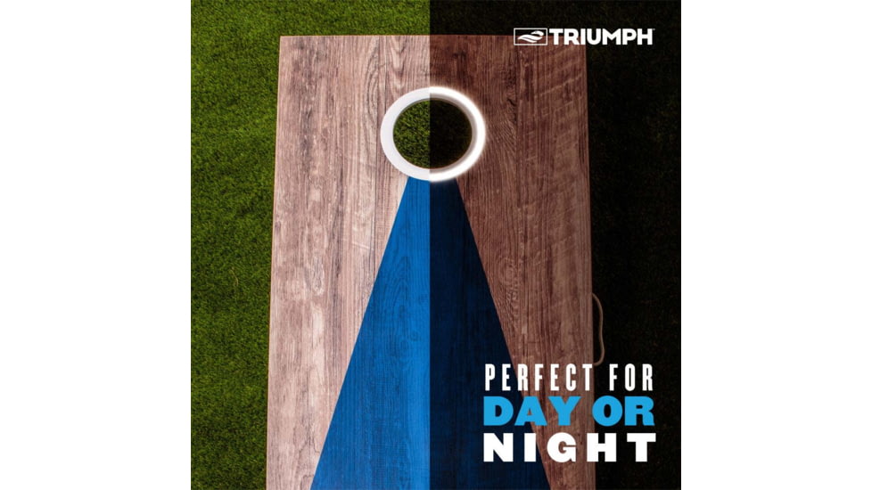 Triumph Triumph Led 2X4 All-Wood Cornhole Set, Blue/Grey, 35-8020-3