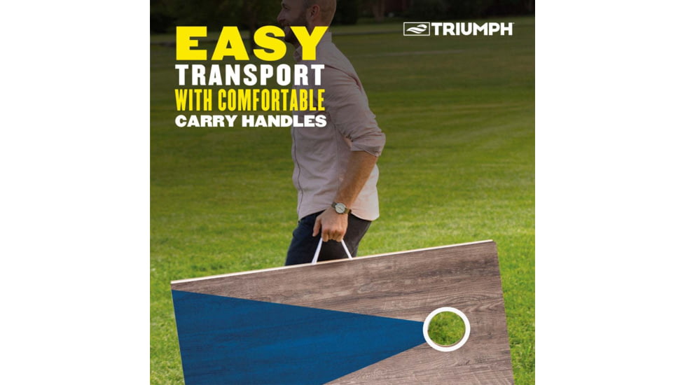 Triumph Triumph Led 2X4 All-Wood Cornhole Set, Blue/Grey, 35-8020-3