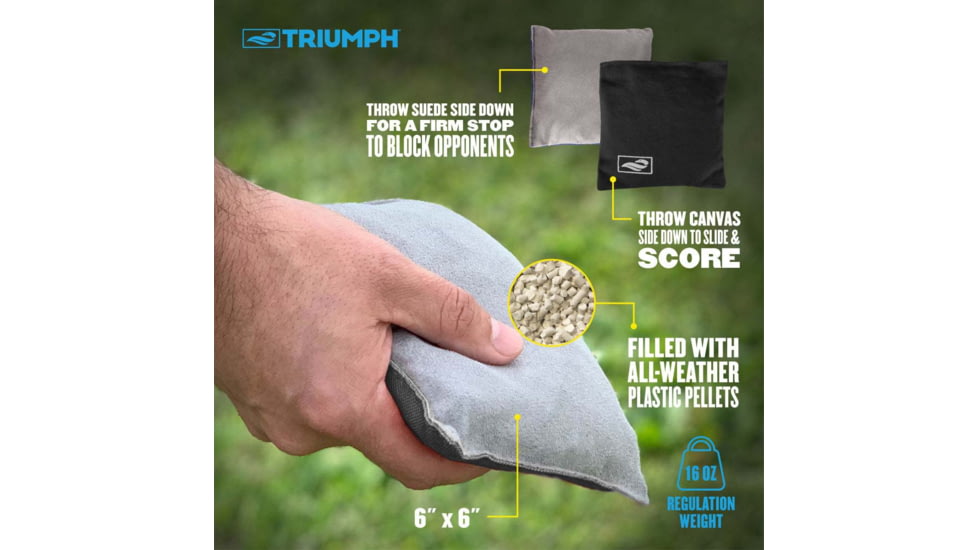 Triumph Triumph Led 2X4 All-Wood Cornhole Set, Blue/Grey, 35-8020-3