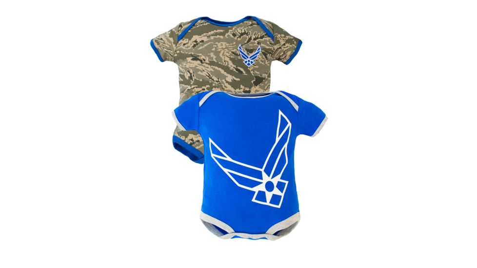 Trooper Clothing 2 Piece Air Force Bodysuit Set,0-3 Months, Blue and ABU, 0-3 Months 3001 0-3