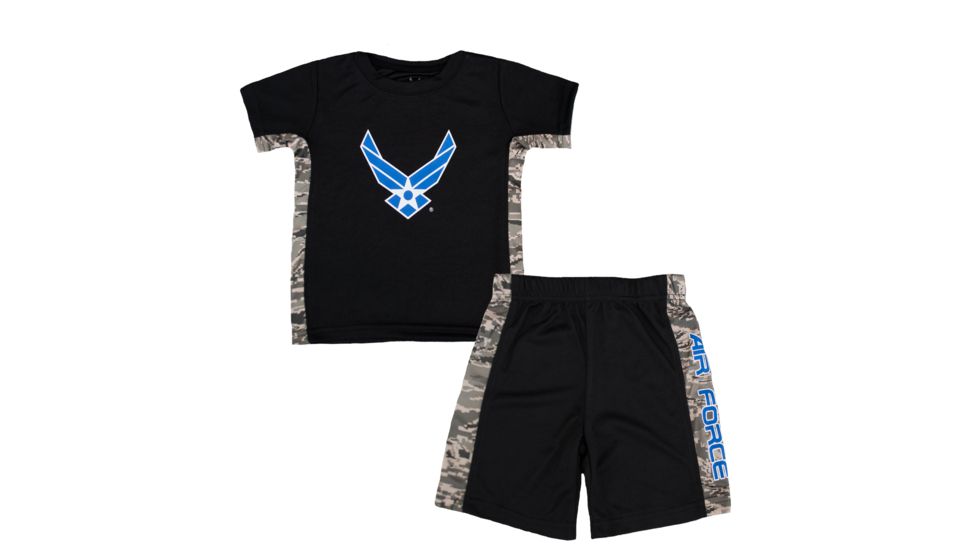 Trooper Clothing Air Force 2 Piece Toddler Athletic Short Set - Boys, Black/ABU, 2 Toddler 3610-3610- 2T