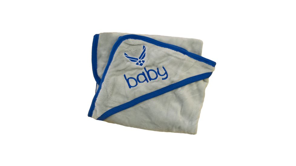 Trooper Clothing Air Force Plush Infant Blanket, Grey, 32in X 27in 3255
