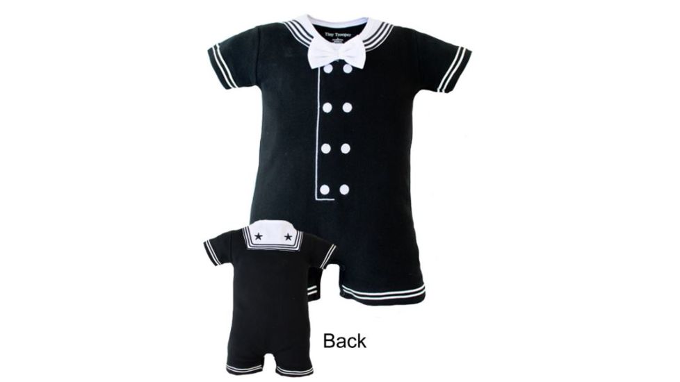 Trooper Clothing Black Cracker Jack Creeper, Black / White, 9/12 months 722-9-12M