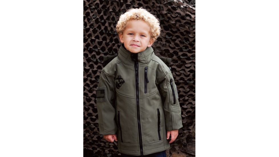 Trooper Clothing Embroidered Marine Softshell Jacket, Medium, OD Green, Medium 10-12, 4004OD-M