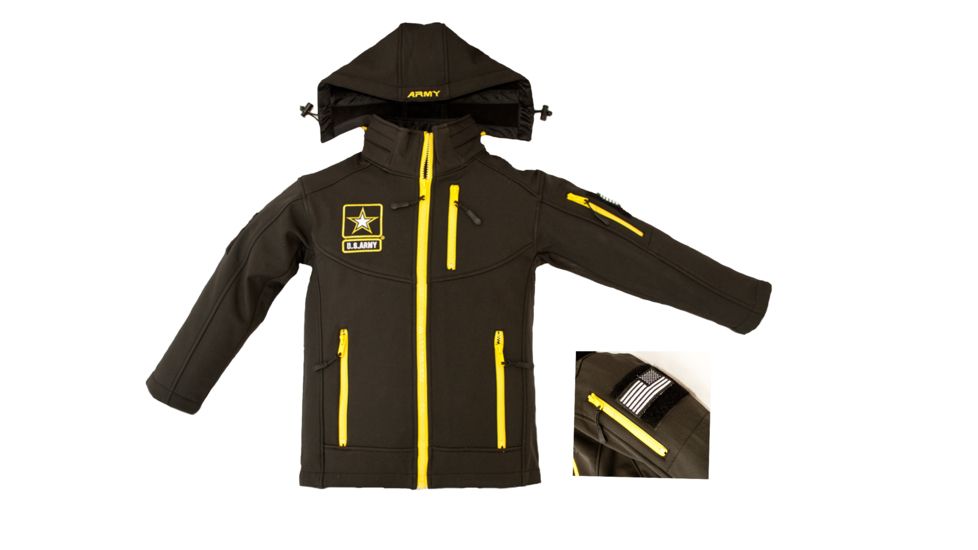 Trooper Clothing Embroidered Army Softshell Jacket.Medium, Black, Medium (10-12) 4002-M