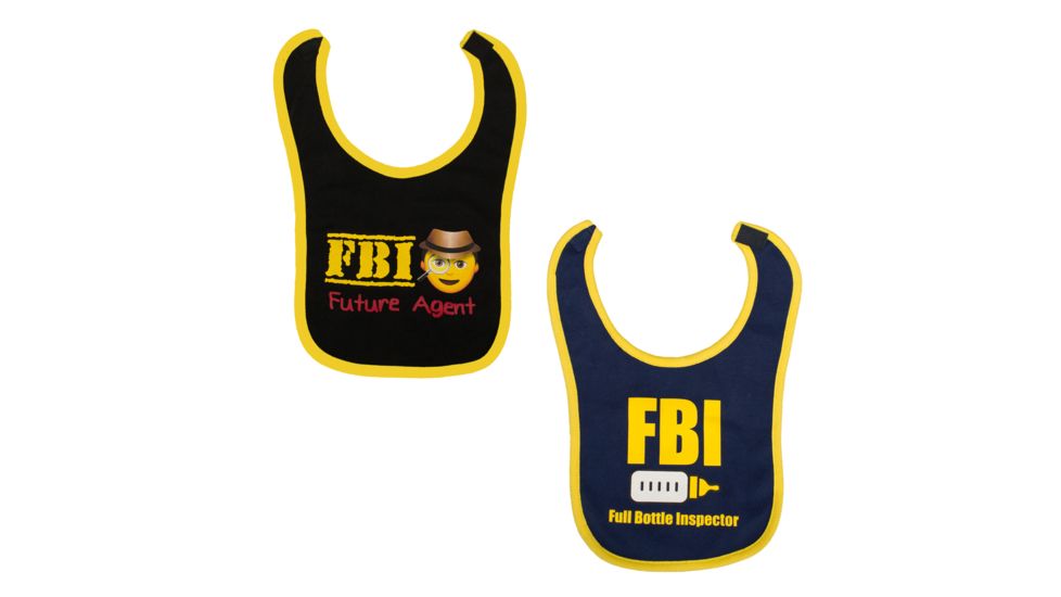 Trooper Clothing FBI 2 Pack Infant Bibs, Navy/Black, One Size 9952