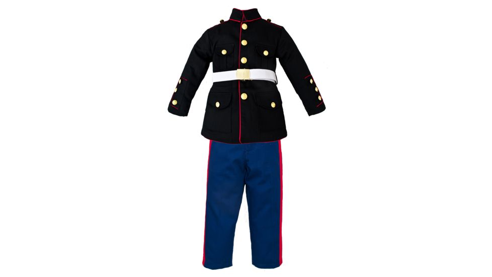 Trooper Clothing Youth 3 Piece Marine Dress Blues - Kids, Navy/Black, Medium, 10-12 155-155- M