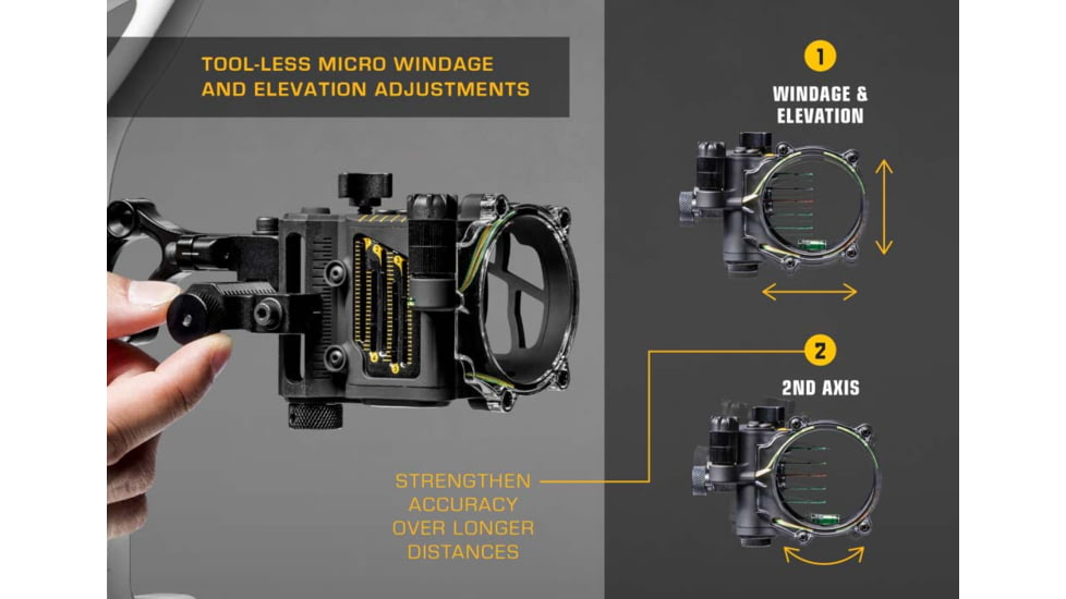 Trophy Ridge Fix Series Sight / 5 Pin / Right Handed / .019, Black, AS905