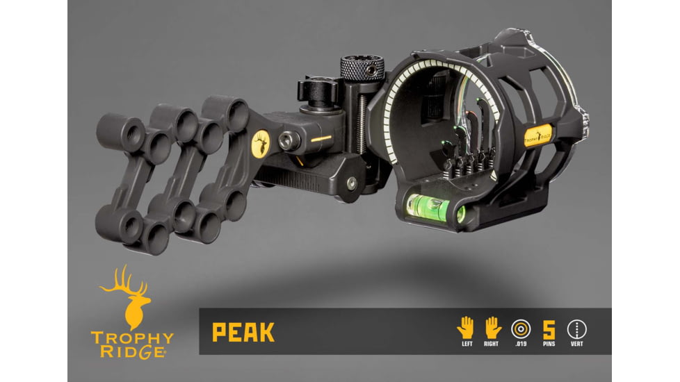Trophy Ridge Peak Sight, Black 5 pin .019 LH, AS315L