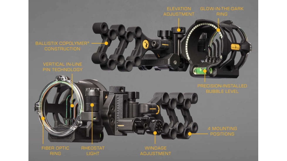 Trophy Ridge Peak Sight, Black 5 pin .019 LH, AS315L