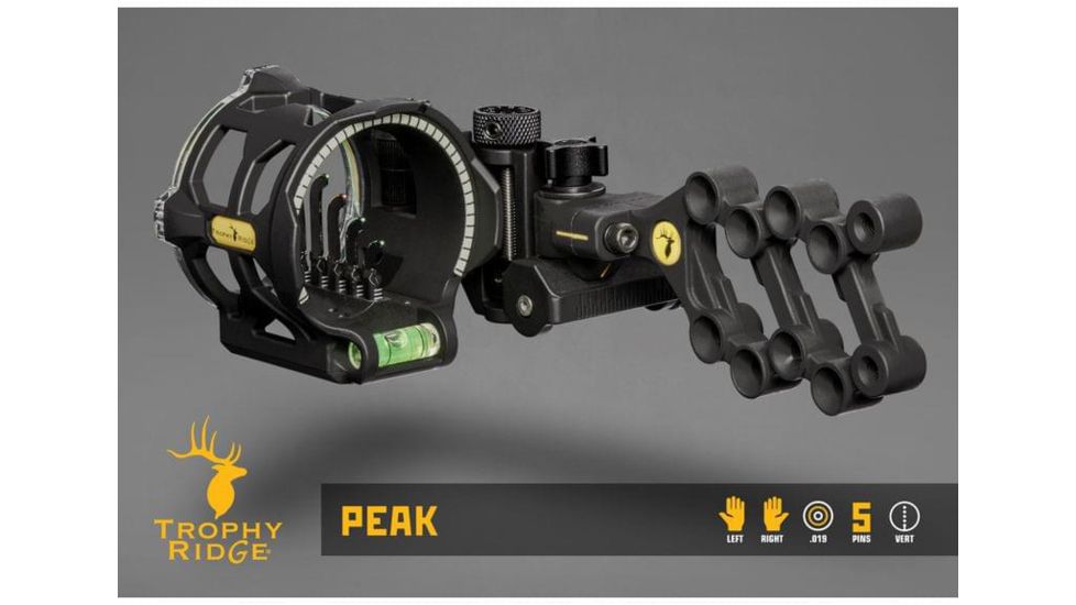 Trophy Ridge Peak Sight, Black 5 pin .019 RH, AS315