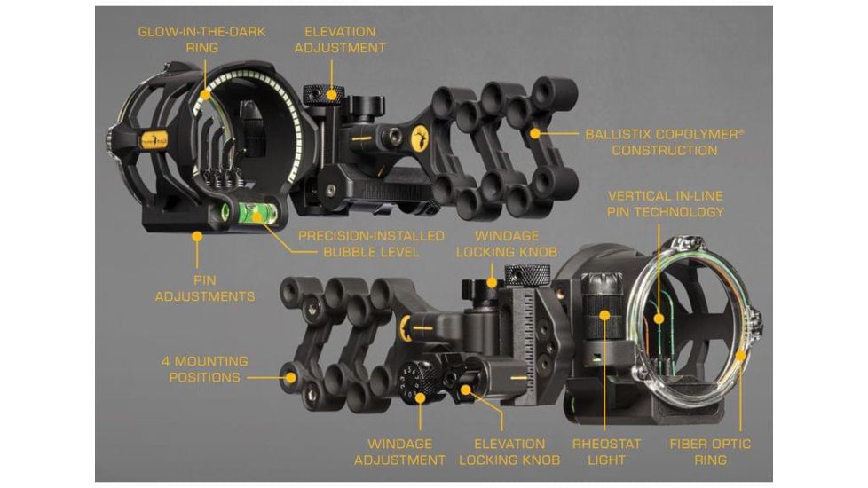 Trophy Ridge Peak Sight, Black 5 pin .019 RH, AS315