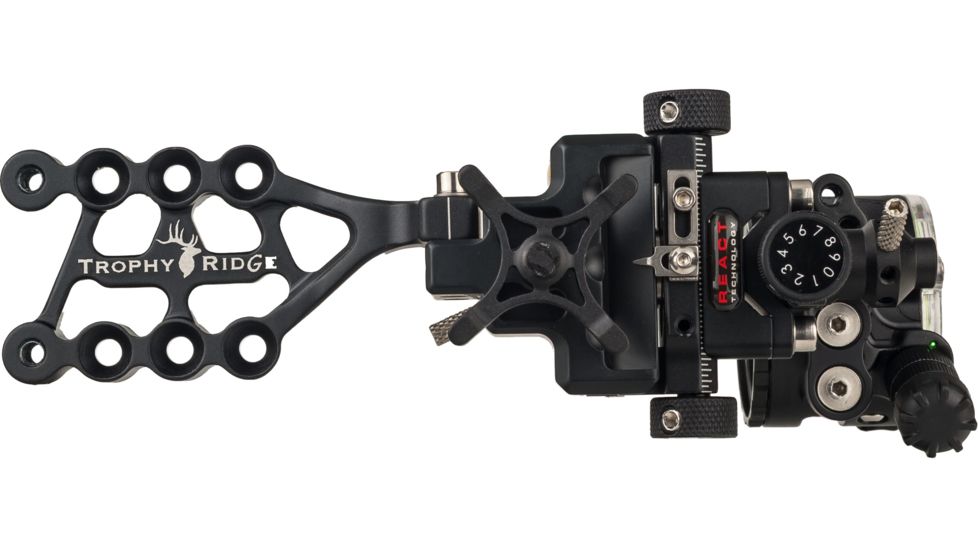 Trophy Ridge React Alpha 1-Pin Bow Sight, Right Handed, .019 inch, Shadow Finish, Black, AATS2011R19