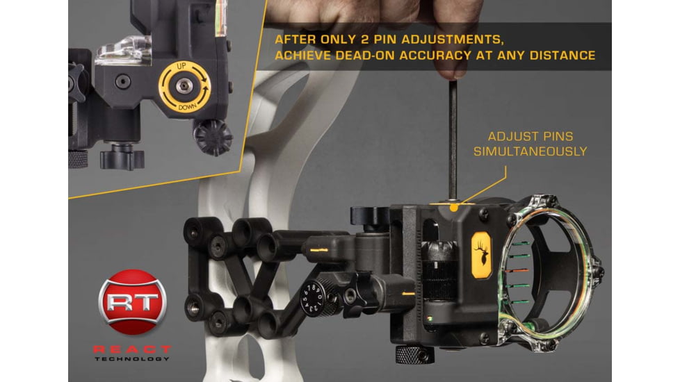 Trophy Ridge React H5 Sight / 5 Pin / Right Handed / .019, Black, AS855