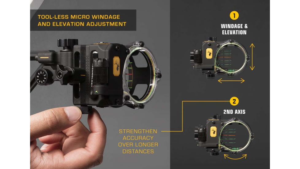 Trophy Ridge React H5 Sight / 5 Pin / Right Handed / .019, Black, AS855