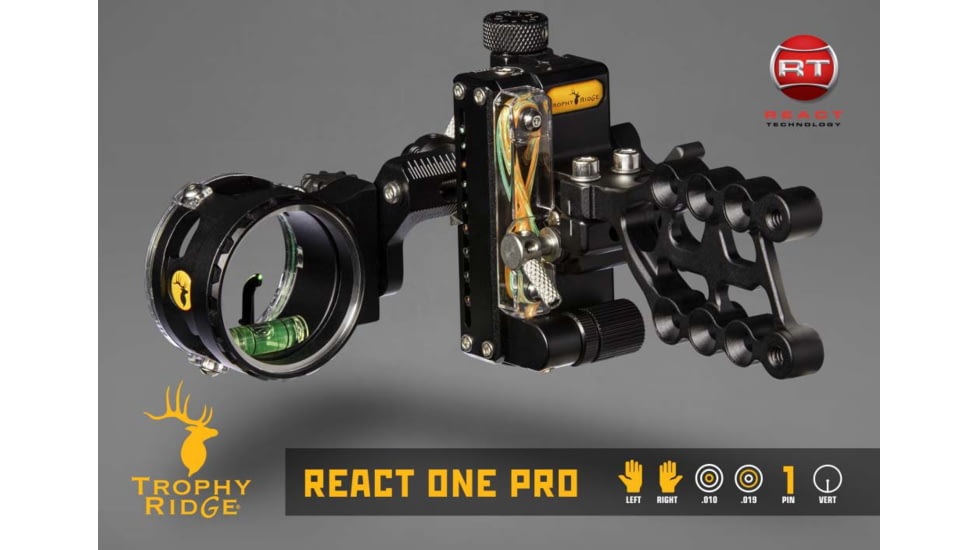 Trophy Ridge React One Pro, Black 1 Pin .010 RH, AS701R10
