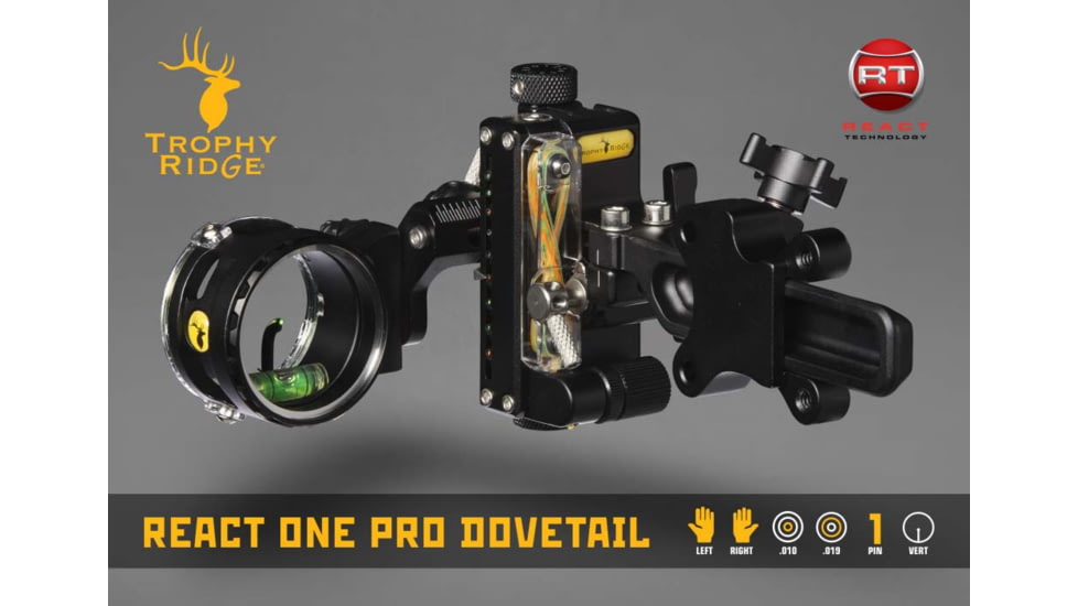 Trophy Ridge React One Pro, Dovetail Black 1 Pin .010 RH, AS701DTR10