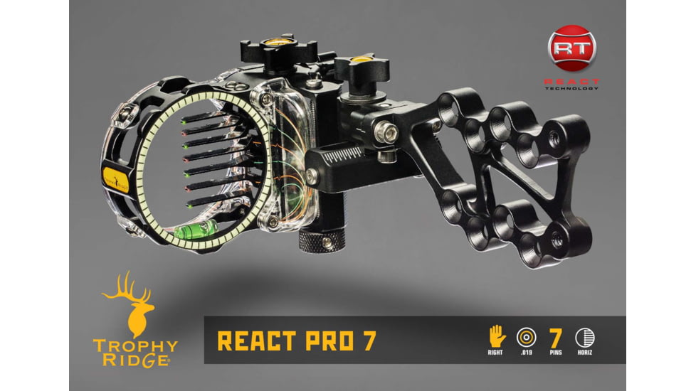 Trophy Ridge React Pro 7, Black 7 pin .010 RH, AS827R10