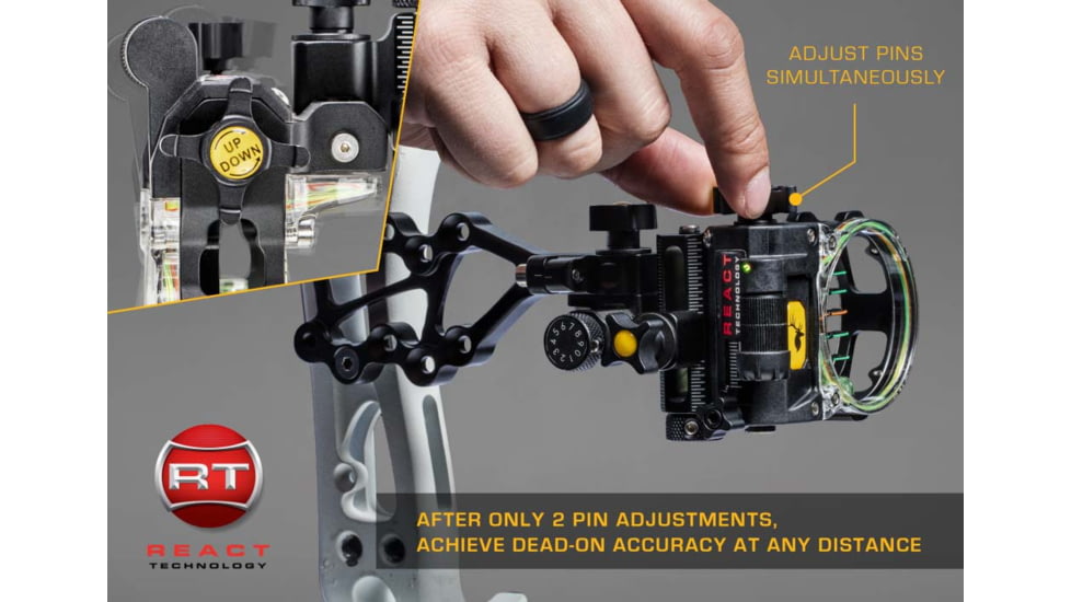 Trophy Ridge React Pro Bow Sight, 5-pin, .019 Rh, Black, AS825R19