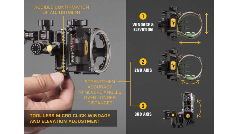 Trophy Ridge React Pro Bow Sight, 5-pin, .019 Rh, Black, AS825R19