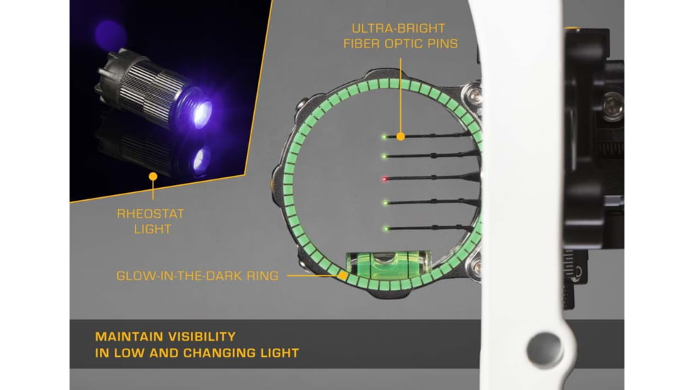 Trophy Ridge React Pro Bow Sight, 5-pin, .019 Rh, Black, AS825R19
