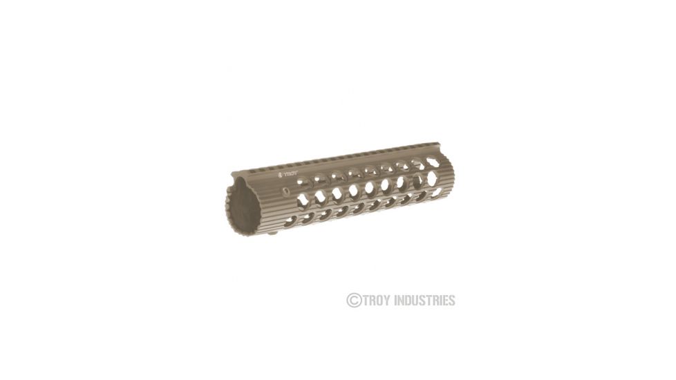 Troy 9in Alpha Rai Free Float Handguard, No Sight, Flat Dark Earth, STRX-AL1-90FT-01