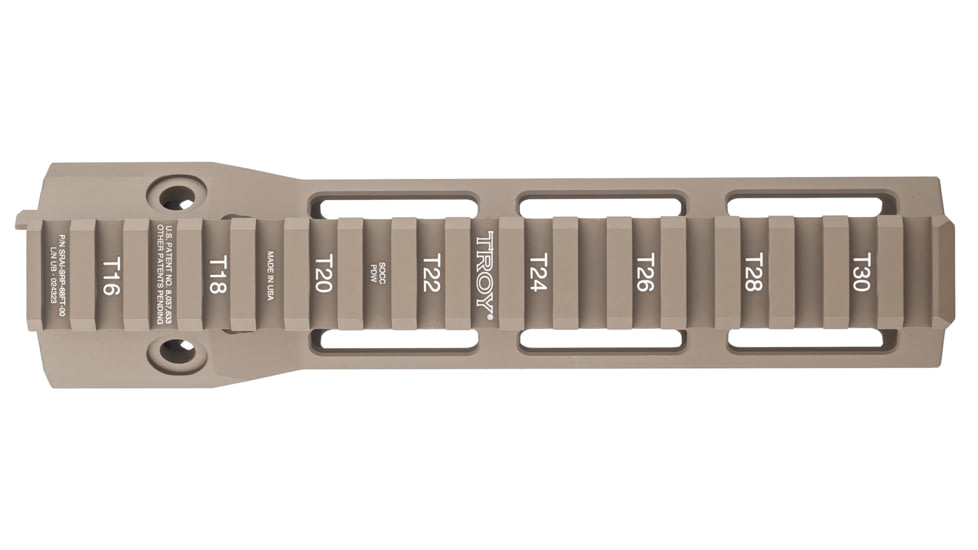 Troy Battlerail, SOCC-PDW, 6.8in, Special Ops - M-LOK Compatible, Low Profile, Flat Dark Earth, SRAI-SRP-68FT-00