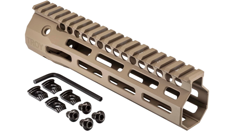 Troy Battlerail, SOCC-PDW, 7.6in, Special Ops M-LOK Compatible, Low Profile, Flat Dark Earth, SRAI-SRP-70FT-00