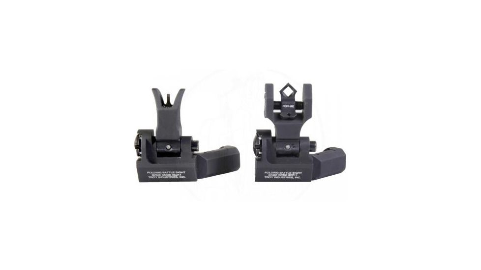 Troy Top Mounted Deployable Front and Rear Sight, Black, SSIG-45S-MDBT-00