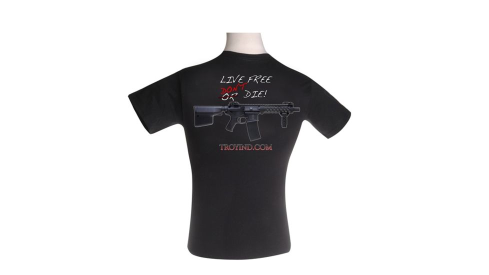 Troy Live Free Don't Die Shirt, Black, 2XL