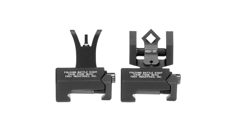 Troy Micro Set M4 Top Mounted Deployable Front and Rear Sight, Black, SSIG-MCM-SSBT-00
